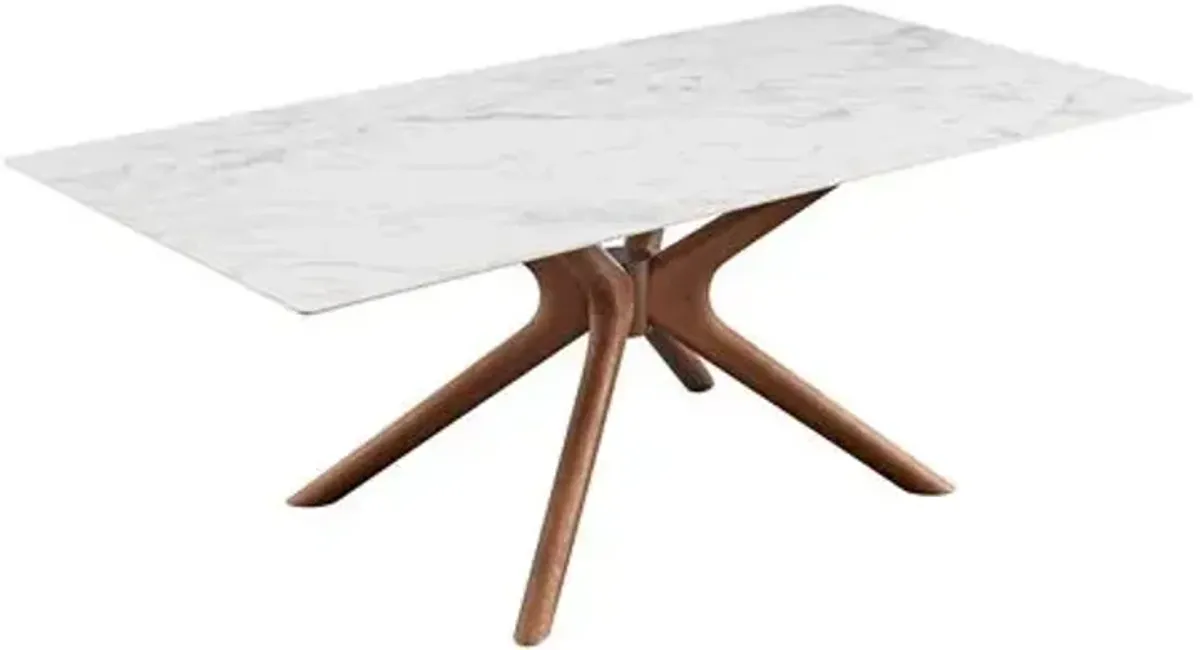 Cerelia 79" Rectangular Dining Table - White Ceramic