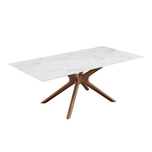 Cerelia 79" Rectangular Dining Table - White Ceramic