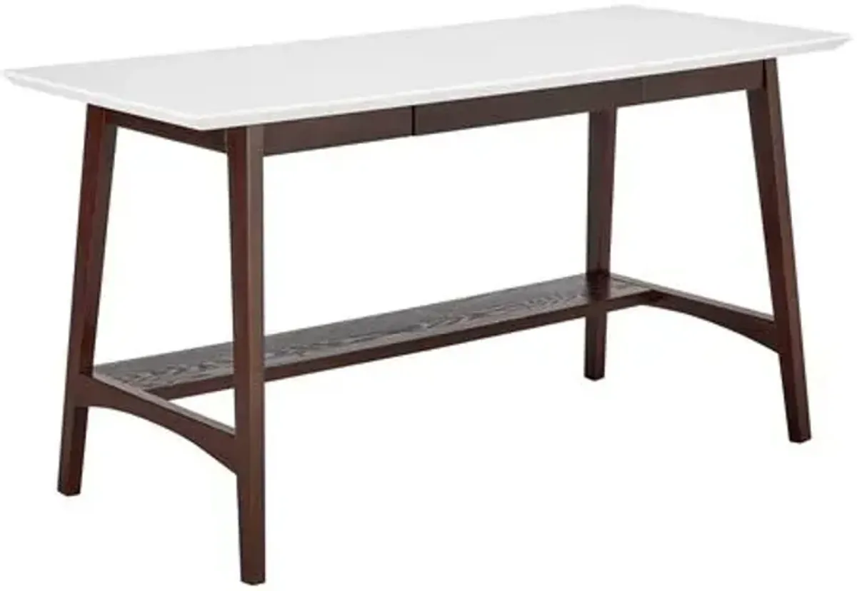 Whitewood Desk - White/Walnut