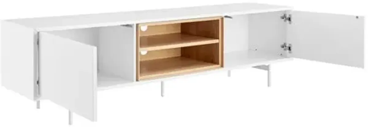 Nordhaven 71" Media Stand - White/Oak