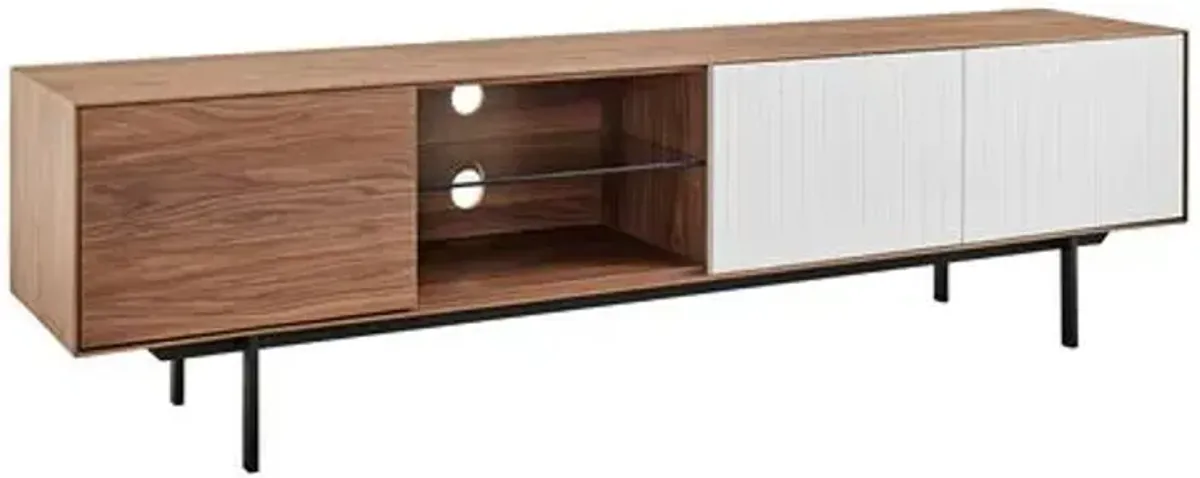 Skylit 79" Media Stand - Walnut - Brown