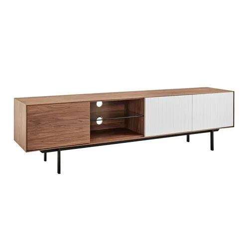 Skylit 79" Media Stand - Walnut - Brown