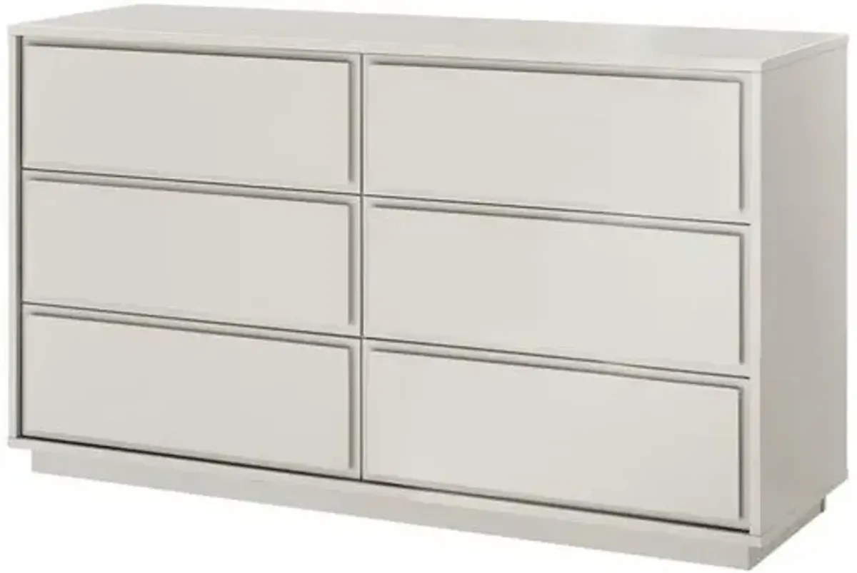 Lumiera 6-Drawer Dresser - Gray