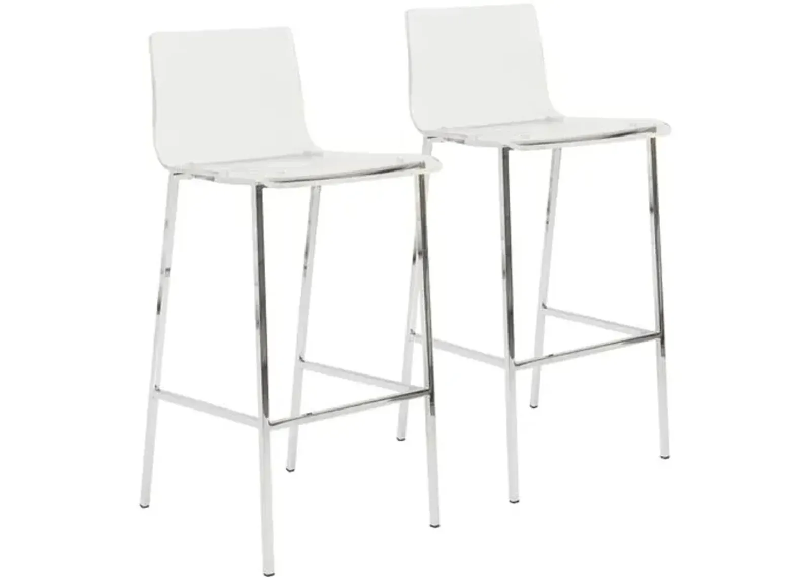 Set of 2 Clarity Acrylic Barstools - Clear