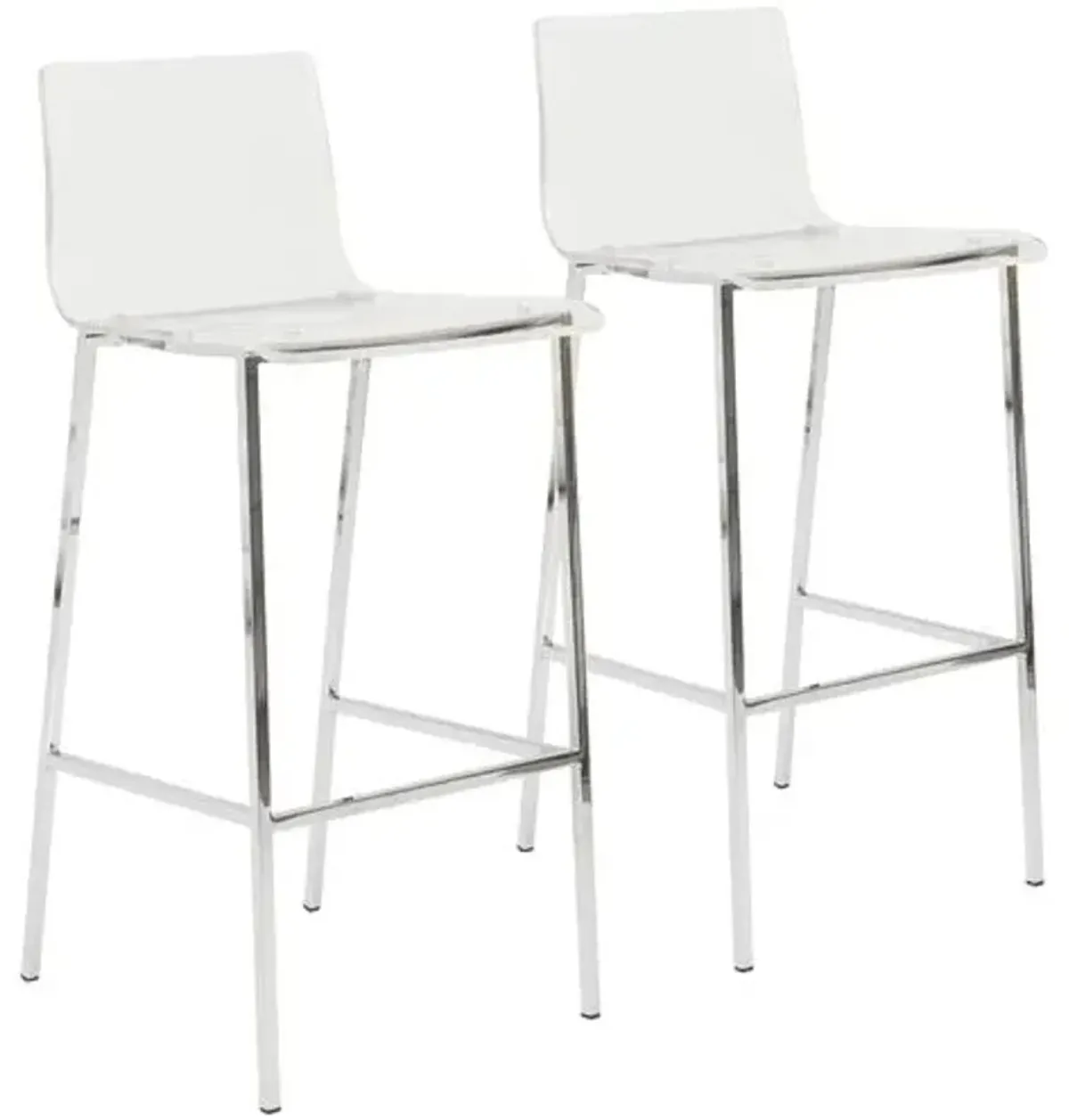 Set of 2 Clarity Acrylic Barstools - Clear