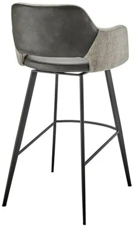 Vintara Leatherette Swivel Barstool - Gray