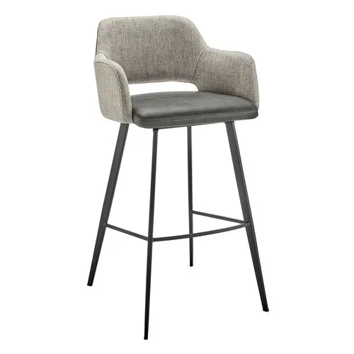 Vintara Leatherette Swivel Barstool - Gray