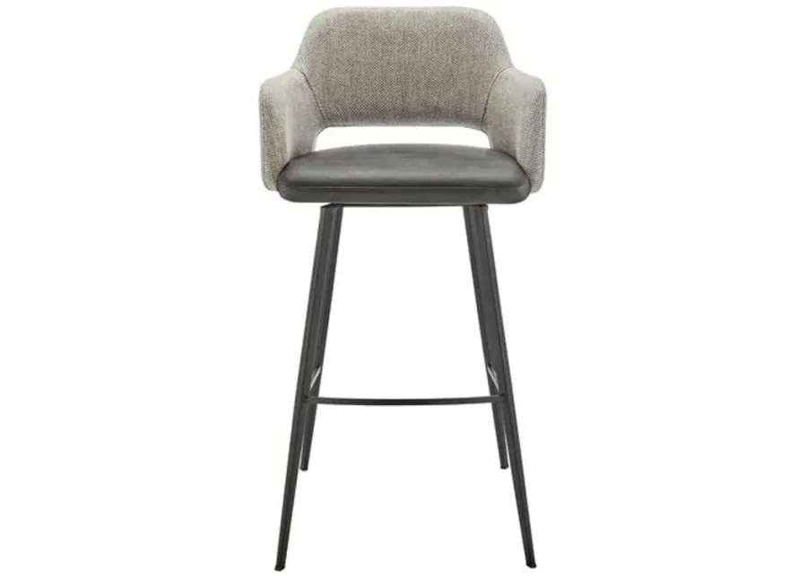 Vintara Leatherette Swivel Barstool - Gray