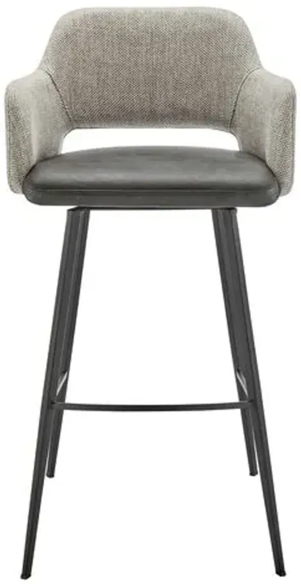 Vintara Leatherette Swivel Barstool - Gray