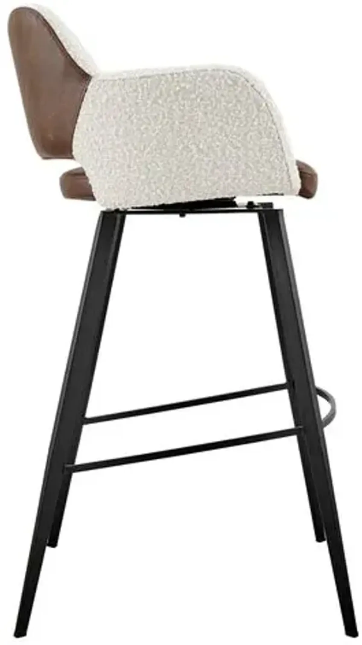 Vintara Leatherette Swivel Barstool - Ivory