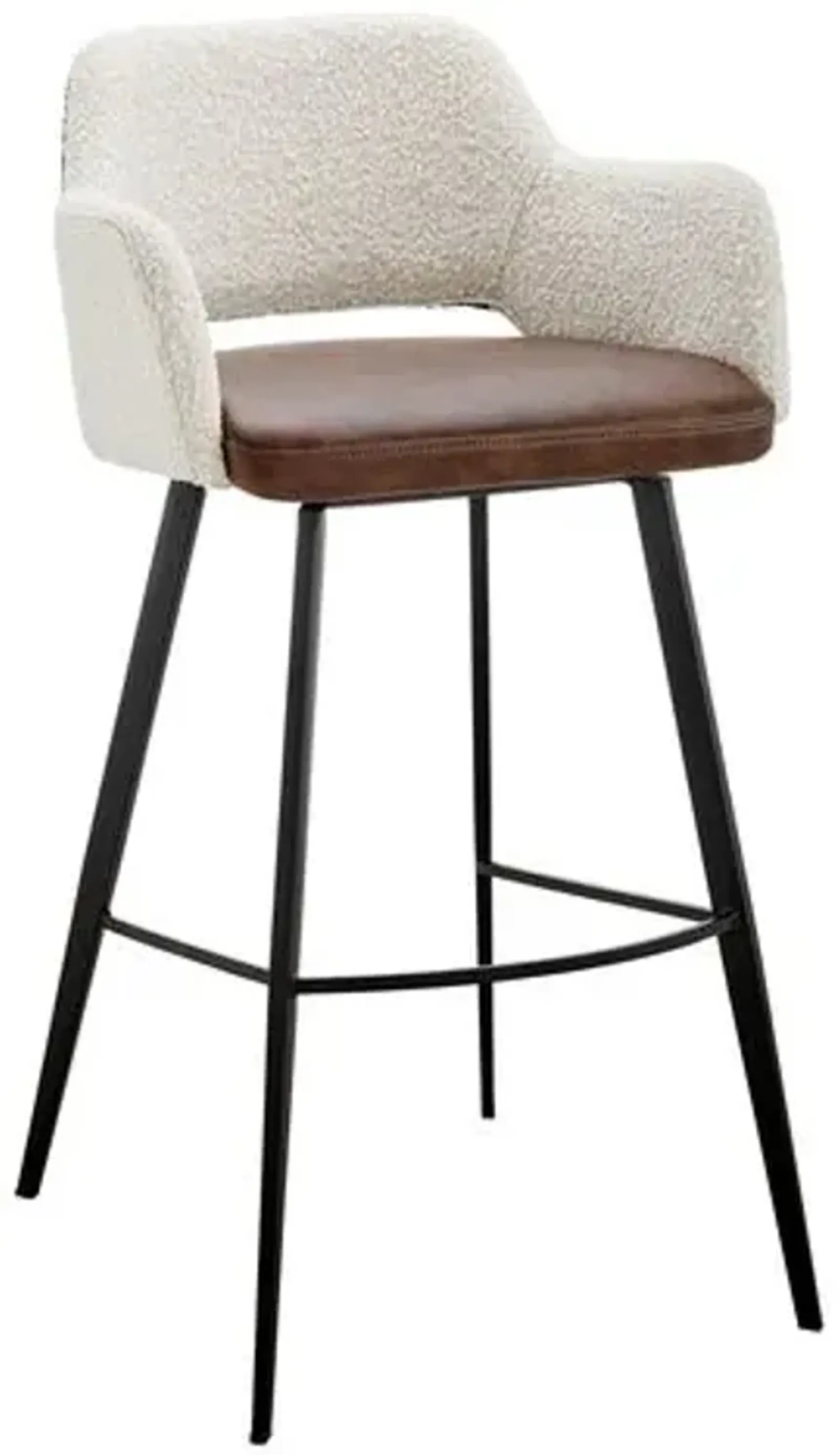 Vintara Leatherette Swivel Barstool - Ivory