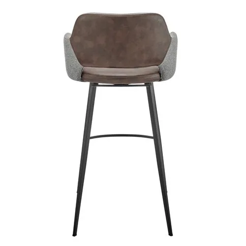 Vintara Leatherette Swivel Barstool - Gray