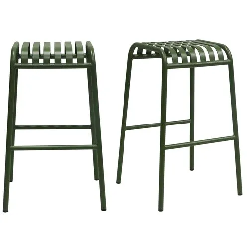 Set of 2 Arboria Outdoor Barstools - Green