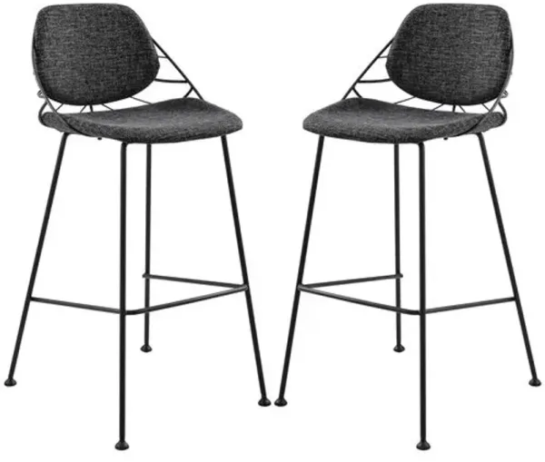 Set of 2 Florine Barstools - Black