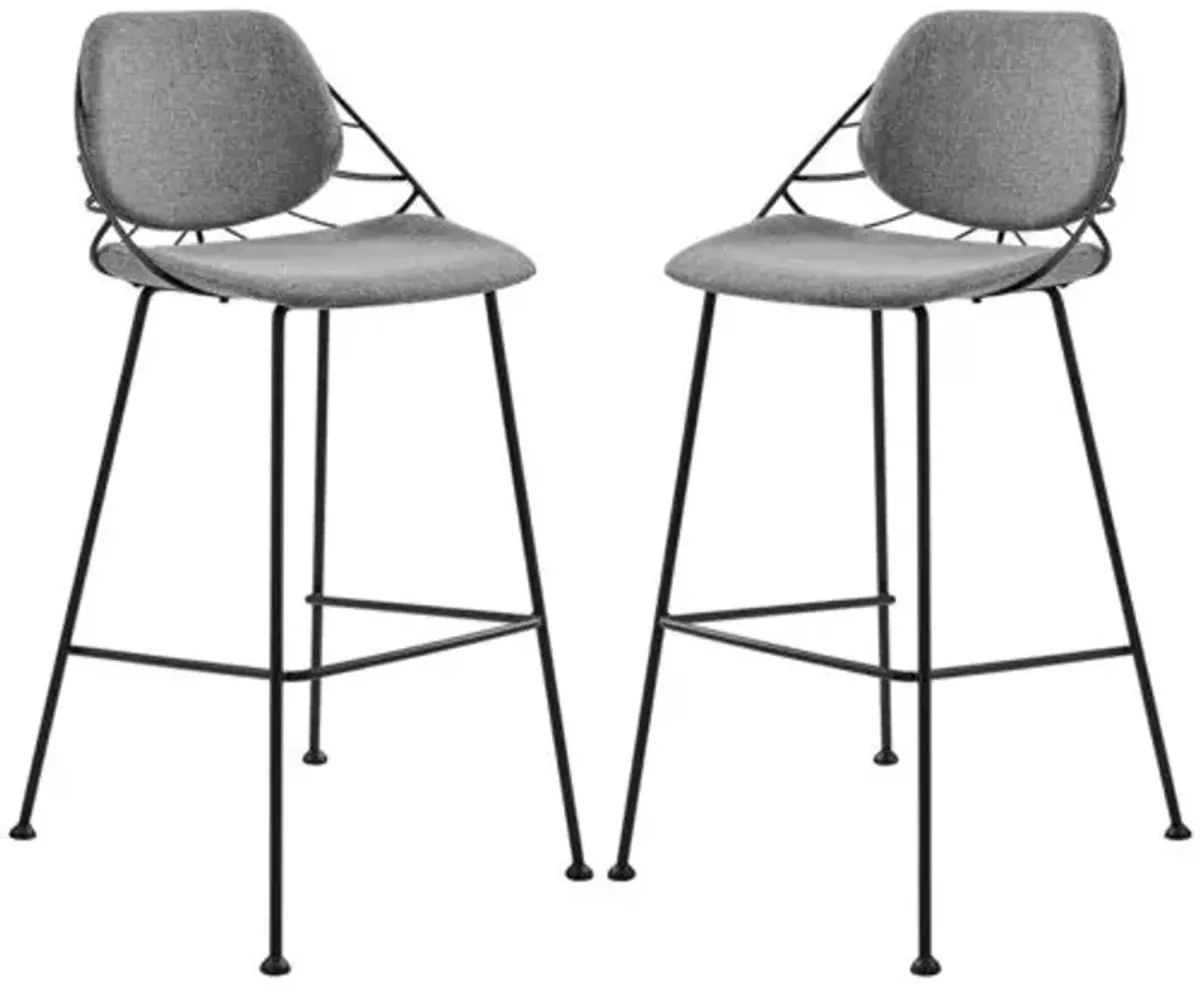 Set of 2 Florine Barstools - Gray