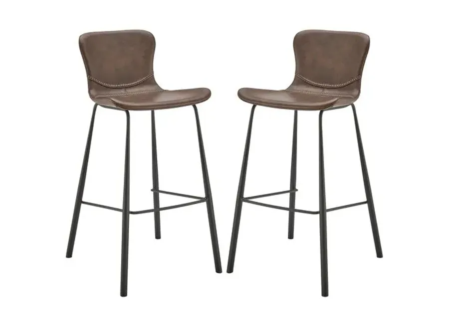 Set of 2 Harmonique Barstools - Brown