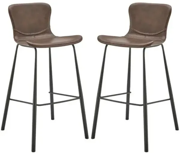 Set of 2 Harmonique Barstools - Brown