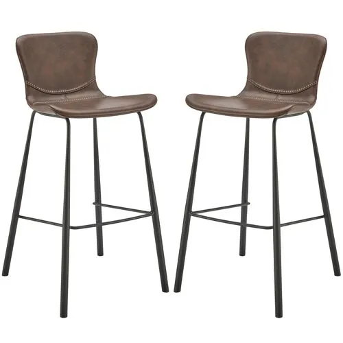 Set of 2 Harmonique Barstools - Brown