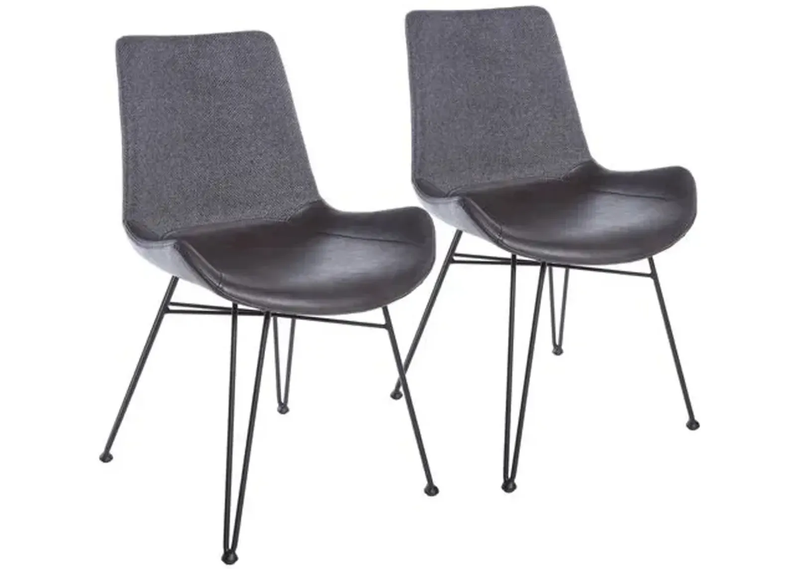 Set of 2 Metra Side Chairs - Dark Grey - Gray