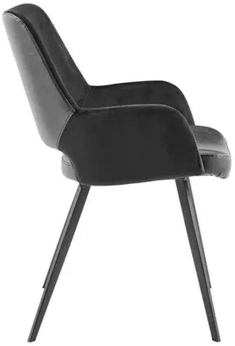 Vintara Armchair - Black Velvet