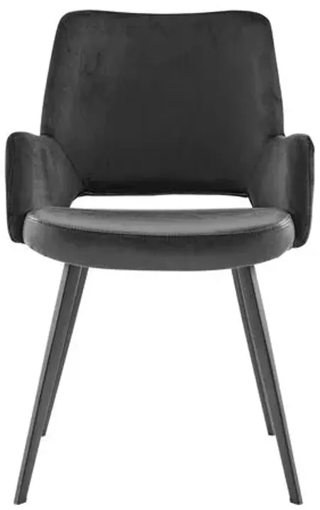 Vintara Armchair - Black Velvet