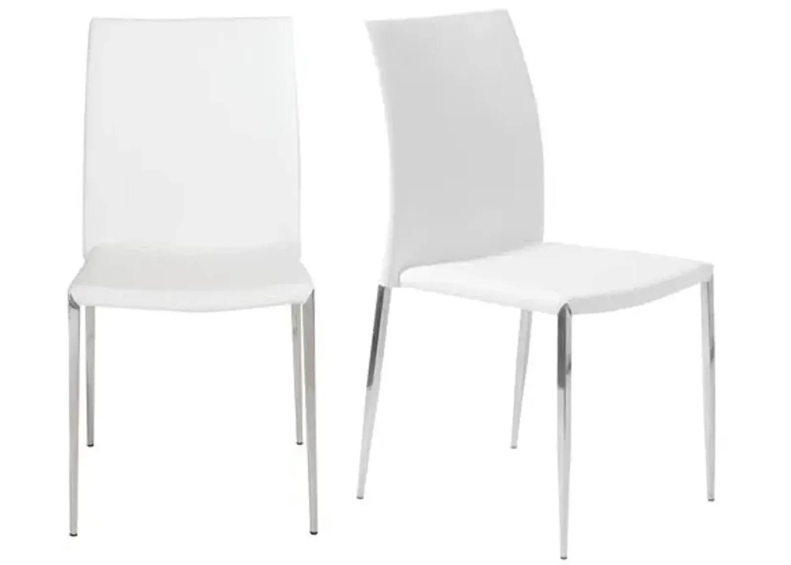 Set of 2 Thaline Stacking Chairs - White