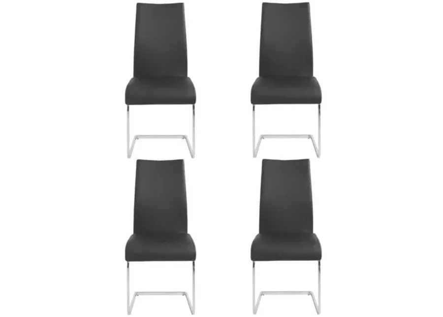 Set of 4 Virelia Side Chairs - Black