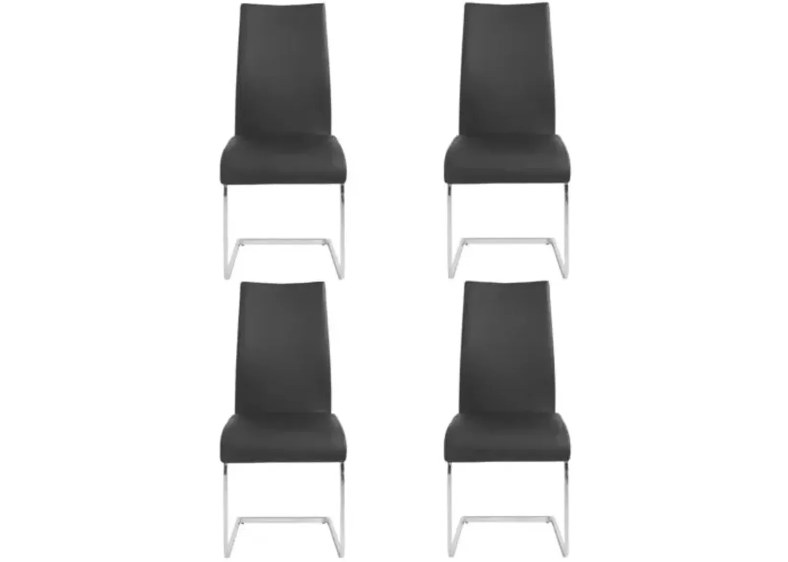 Set of 4 Virelia Side Chairs - Black