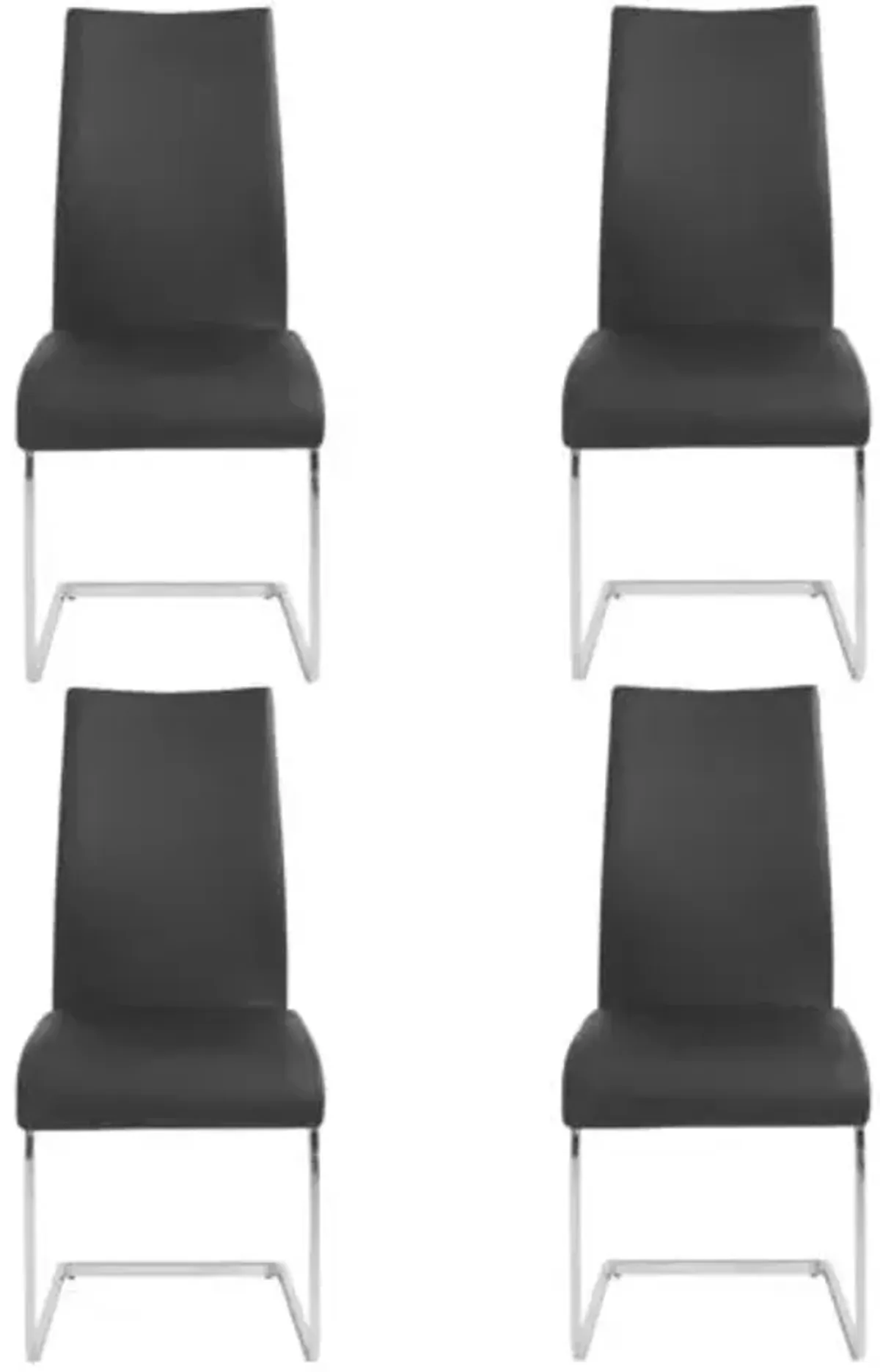 Set of 4 Virelia Side Chairs - Black