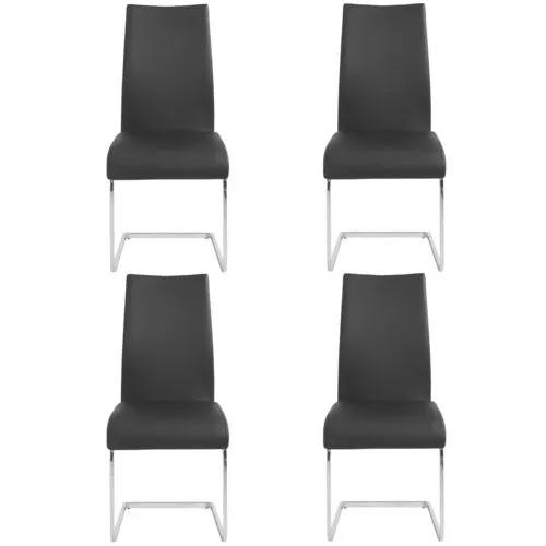 Set of 4 Virelia Side Chairs - Black