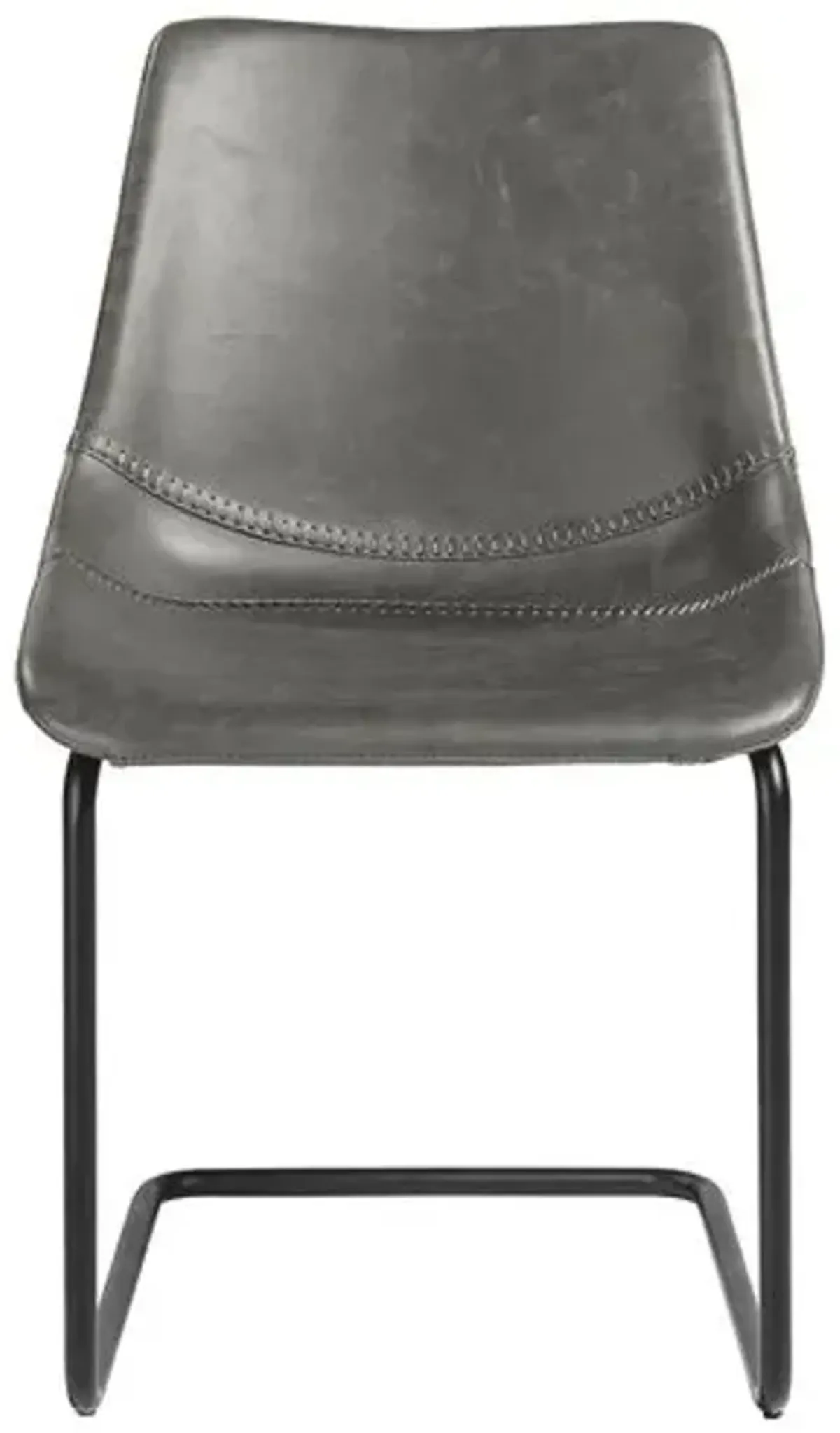 Set of 2 Rustique Side Chairs - Gray Leatherette