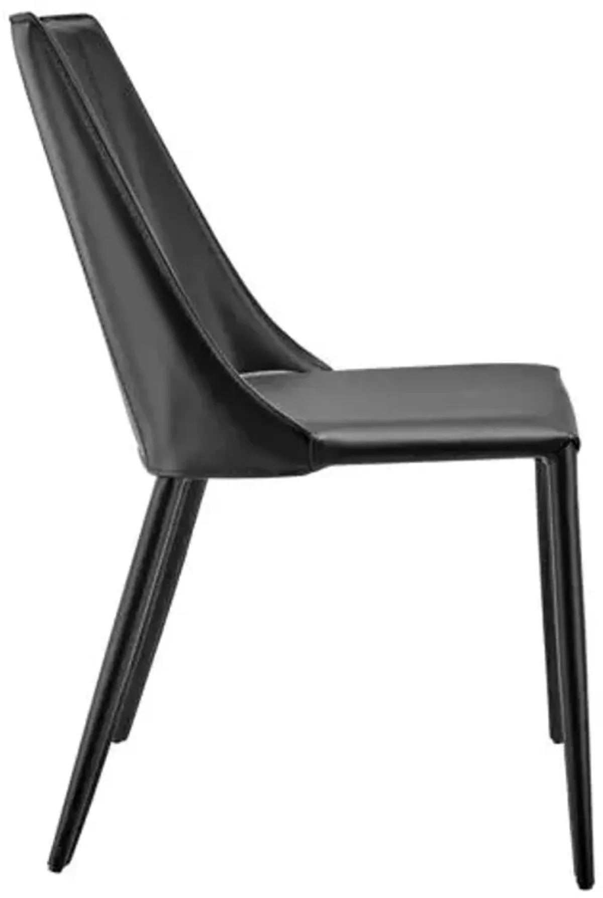 Casey Leatherette Side Chair - Black