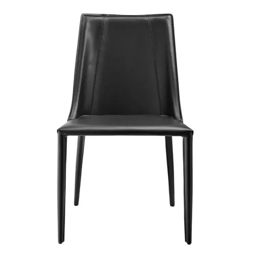 Casey Leatherette Side Chair - Black