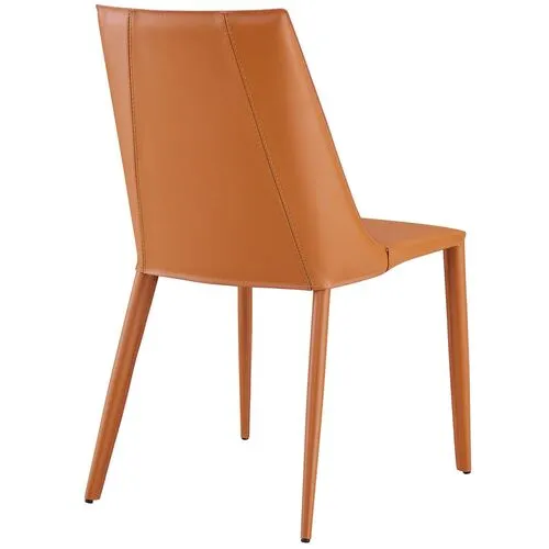 Casey Leatherette Side Chair - Brown