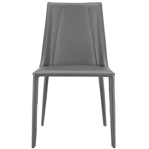 Casey Leatherette Side Chair - Gray