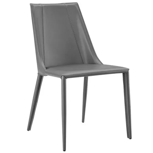 Casey Leatherette Side Chair - Gray