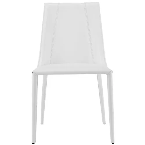 Casey Leatherette Side Chair - White