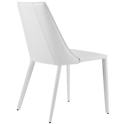 Casey Leatherette Side Chair - White