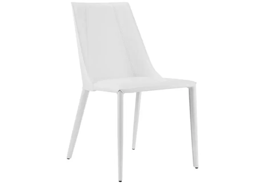 Casey Leatherette Side Chair - White