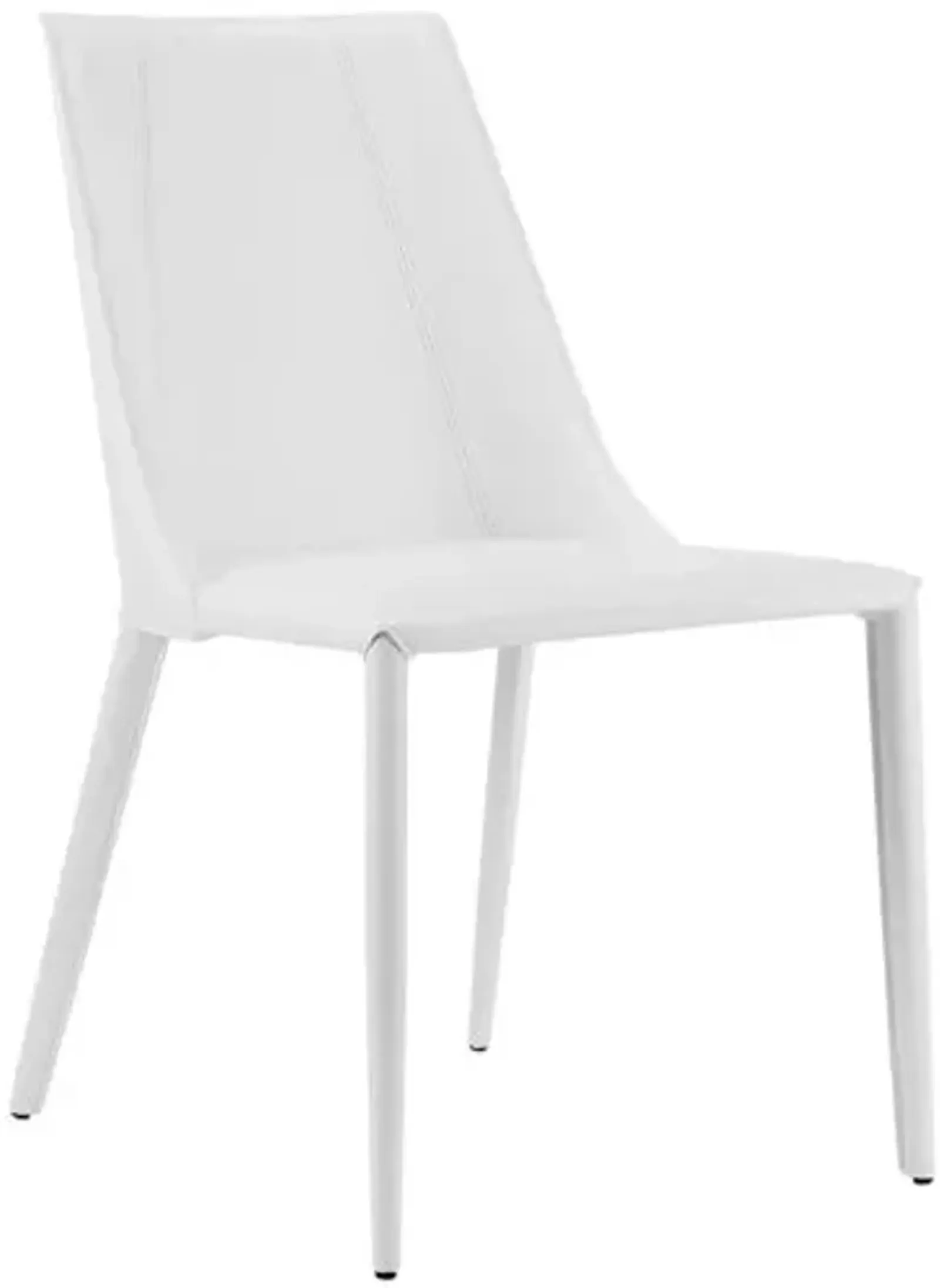 Casey Leatherette Side Chair - White