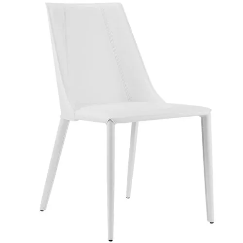 Casey Leatherette Side Chair - White