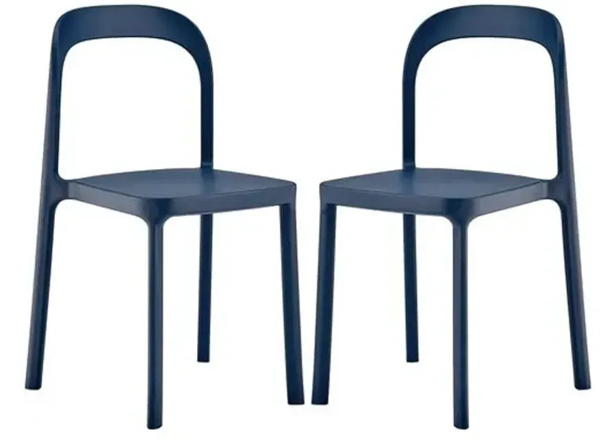 Set of 2 Clemmie Indoor/Outdoor Side Chairs - Blue