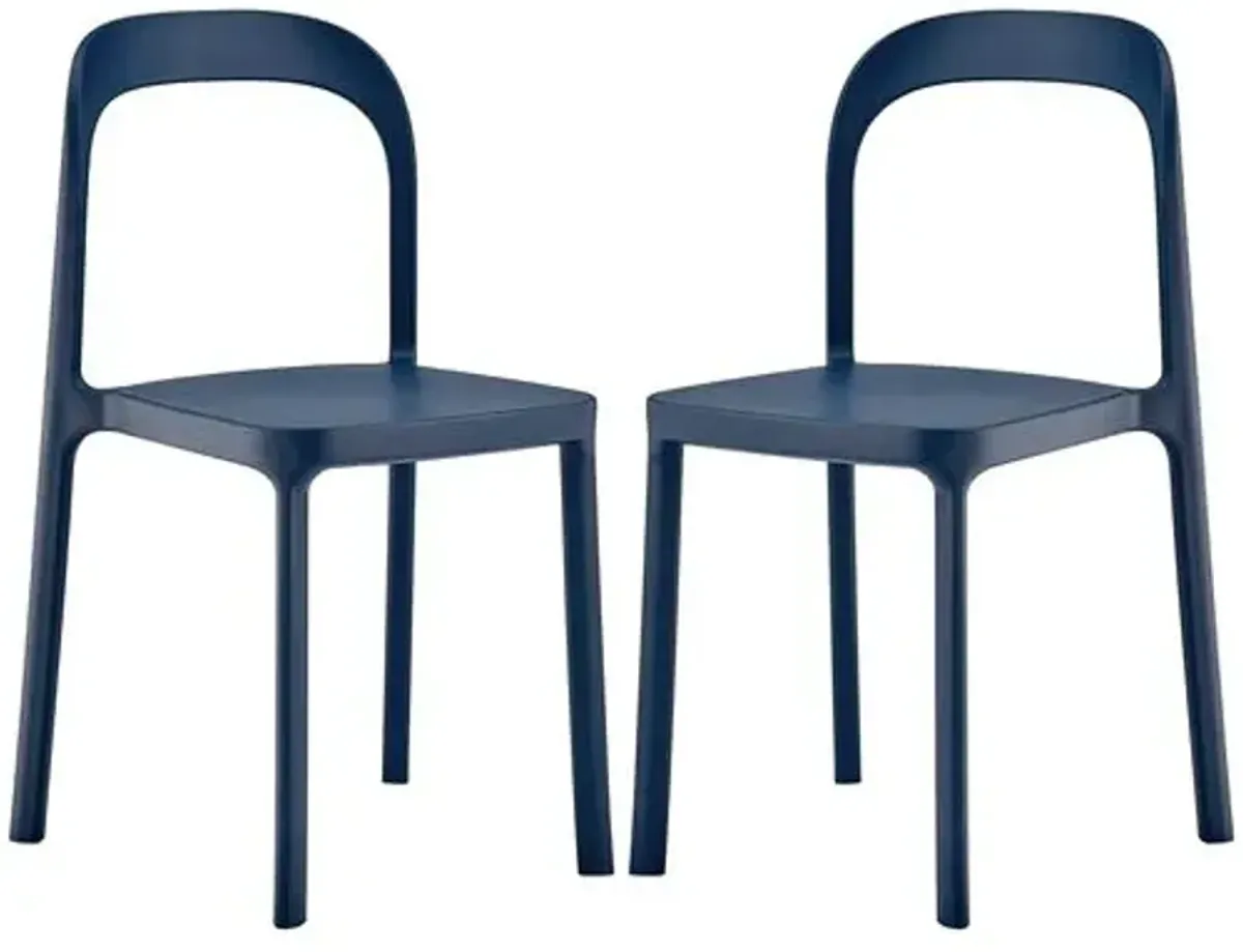 Set of 2 Clemmie Indoor/Outdoor Side Chairs - Blue