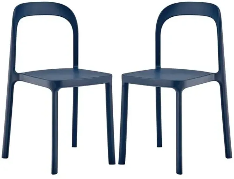 Set of 2 Clemmie Indoor/Outdoor Side Chairs - Blue