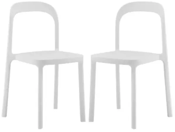 Set of 2 Clemmie Indoor/Outdoor Side Chairs - White