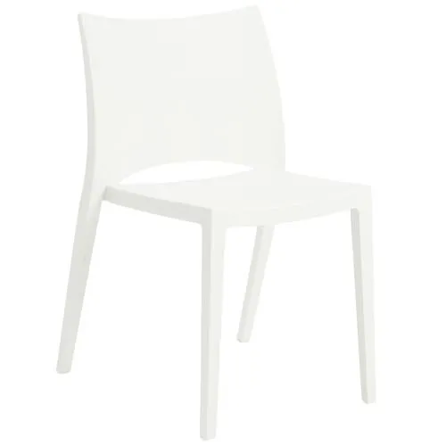 Set of 2 Jinni Indoor/Outdoor Stacking Chairs - White