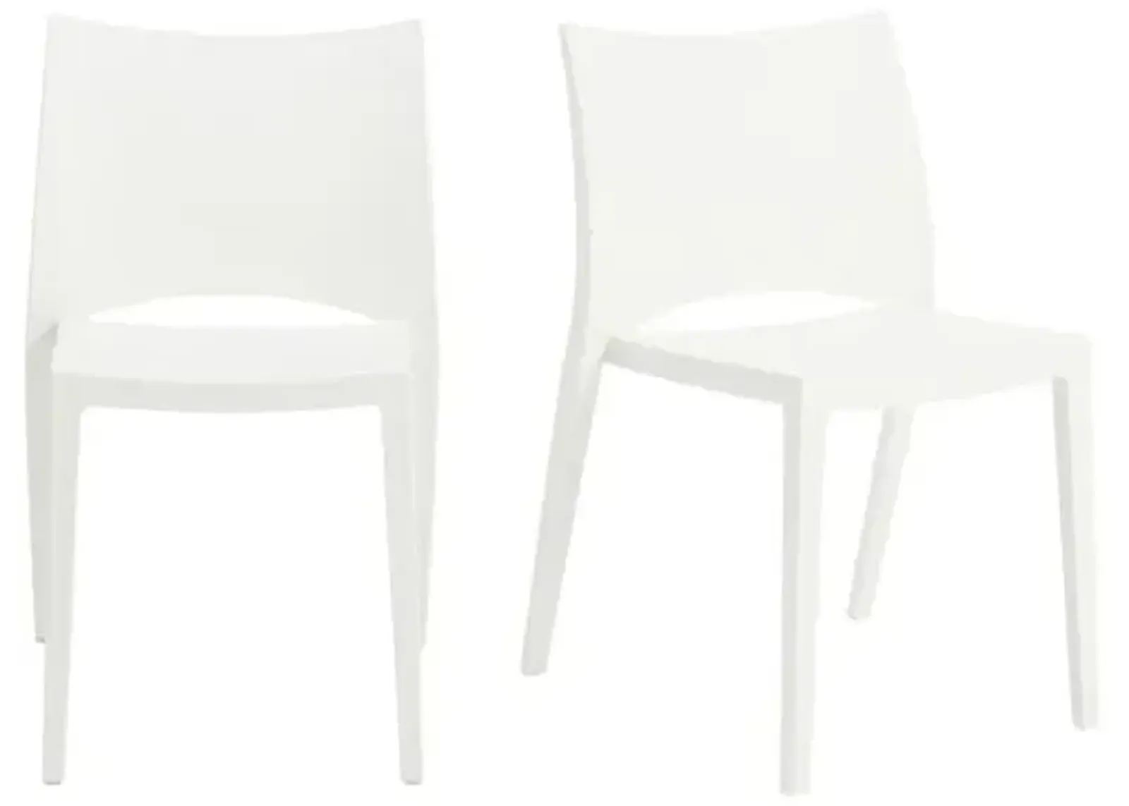 Set of 2 Jinni Indoor/Outdoor Stacking Chairs - White