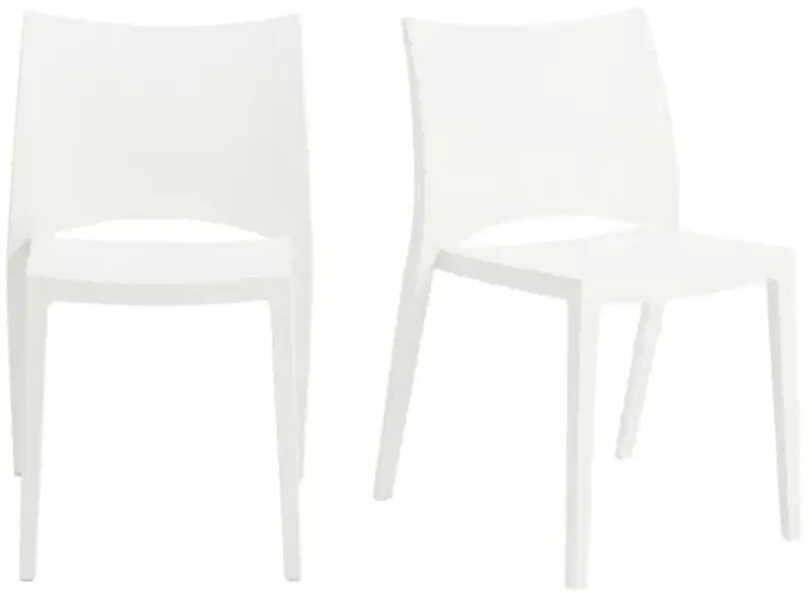 Set of 2 Jinni Indoor/Outdoor Stacking Chairs - White