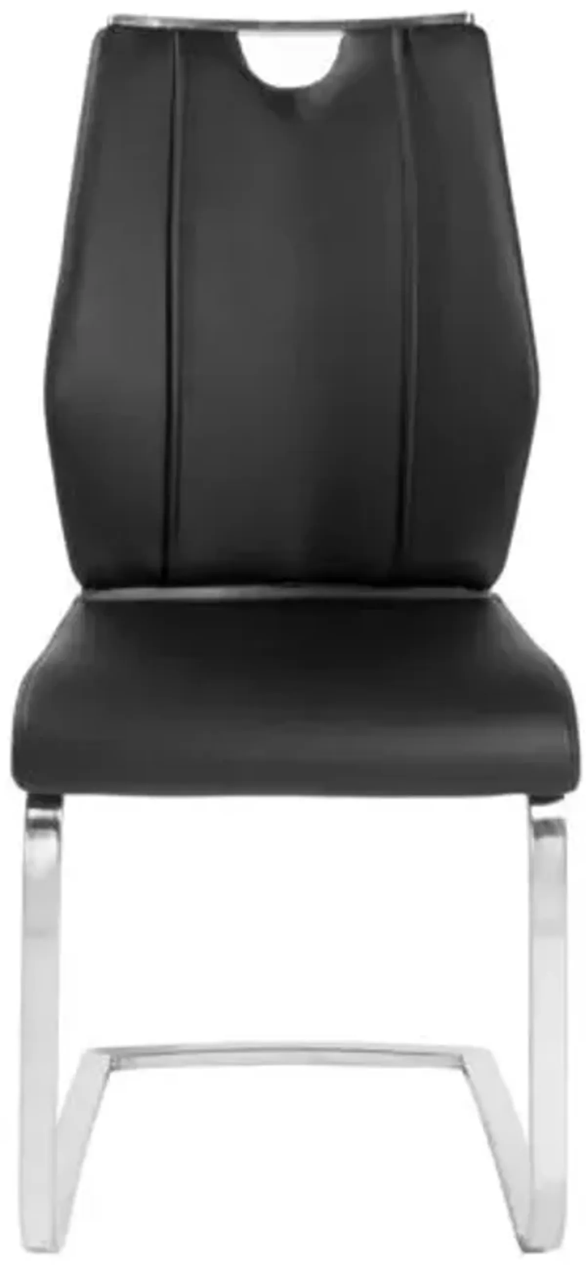 Set of 2 Serenade Side Chairs - Leatherette - Black