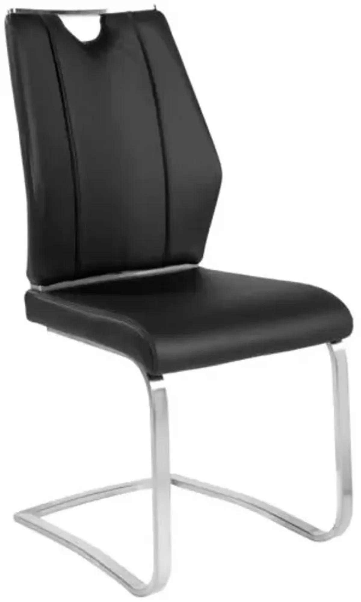 Set of 2 Serenade Side Chairs - Leatherette - Black